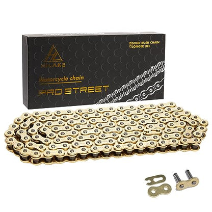 428H Motorcycle Chain 122 Links, Heavy Duty Reinforced Drive Chain, Rust-Resistant, Pre-Oiled, Standard Non O-Ring, Includes 4Pcs Master Link - size: 428H-122L