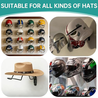 4 Pcs Wall Mounted Helmet Rack Storage Display Rack Hanger, Motorcycle Helmet Holder for Equestrian/Baseball/Iron Man/Scout Trooper/HockeyHelmet（No Helmet） - size: 4 PCS