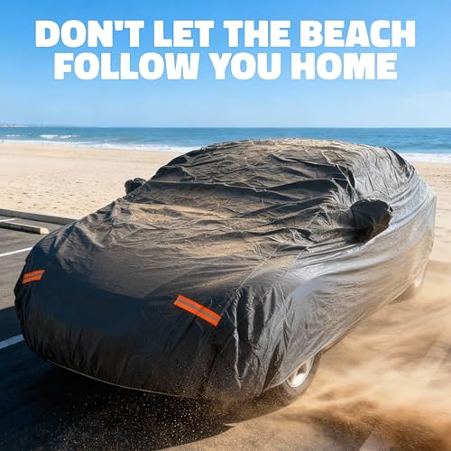 Mockins 190"x75"x47" Midsize Sedan Car Cover Waterproof All Weather Fit | Dual-Layer 250G PVC + Cotton Indoor & Outdoor Car Covers for Automobiles | Heavy Duty Full Exterior Covers with Strap & Bag - size: Sedan - Medium - 190" x 75" x 47"