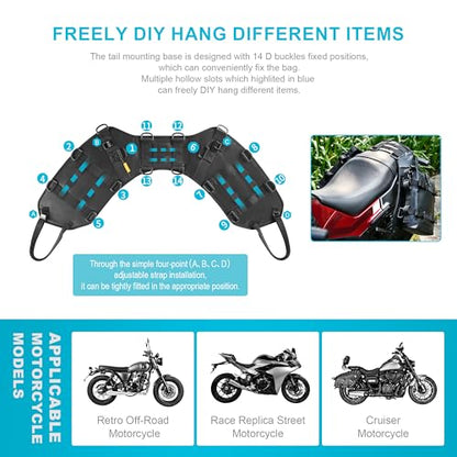 Motorcycle Bag Extension Mounting Base, Motorcycle Accessory for Tail Bag/Seat Bag/Saddle Bag/Side Bag - style: Tailstock Extension