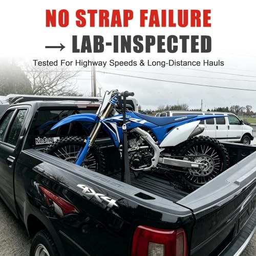AWELCRAFT Motorcycle Tie Down Straps (2 Pack),3300lb Break Strength,1.5in x 8FT Steel Cambuckle Dirtbike Strap,Integrated Soft Loops & Double S-Hooks with Safety Clips,Lab Tested,Black - color: Black