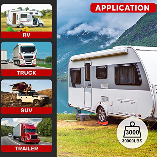 YIYITOOLS 2Pcs Camper Leveler RV Leveling Blocks Ramp Kit, Travel Trailer Leveling System, 30000Lbs