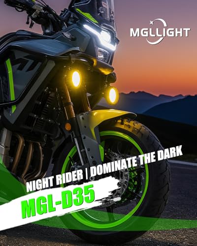 D035 Motorcycle Fog Lights LED Kit Strobe LED Driving Fog Lights 9 Modes Lights with Switch Brackets for ADV/Adventure Touring Sport E-bike ATV UTV Snowmobile - size: Pair 3.5 inch