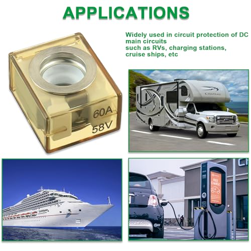 Terminal 60 AMP Marine Rated Battery Fuse 58V DC Max IP66 Waterproof MRBF 60A - style: 60A
