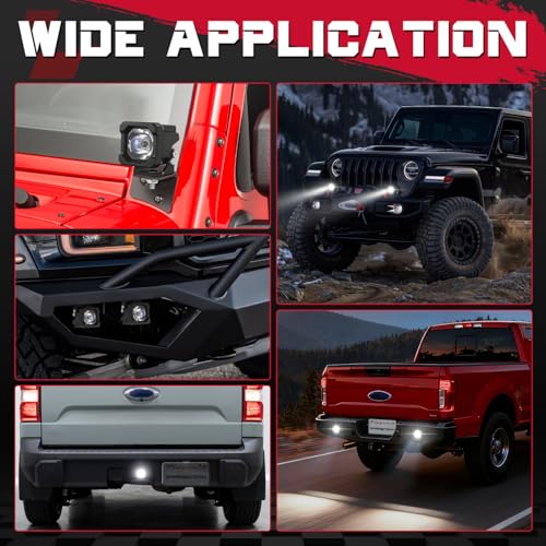 LED Pods, OFFROADTOWN 2inch 50W LED Cubes Spot Driving Lights Pods Ditch Light Off Road Reverse Light for Truck Pickup UTV ATV SUV 4x4 Car Motorcycle - Spot - color: 2inch_White Spot