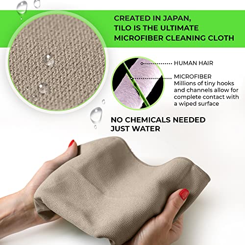 TiLO Microfiber Cleaning Cloth – 19 x 13-inch Microfiber Cleaning Cloths – Ultra-Absorbent and Reusable – Soft Polishing Cloth for Dust, Grease, Dirt – Non-Abrasive – Beige - color: Beige