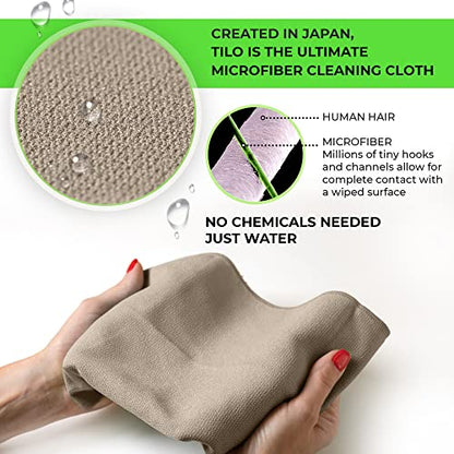TiLO Microfiber Cleaning Cloth – 19 x 13-inch Microfiber Cleaning Cloths – Ultra-Absorbent and Reusable – Soft Polishing Cloth for Dust, Grease, Dirt – Non-Abrasive – Beige - color: Beige