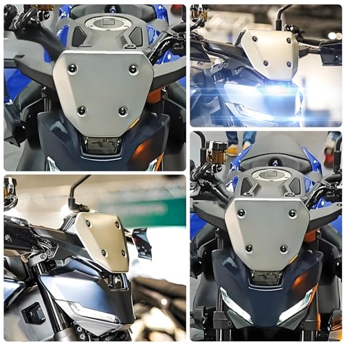 Compatible with Yamaha MT-09 MT 09 MT09 SP 2024 2025 Windshield Bracket Kit Wind Deflector Sun Visor(Silver) - color: Silver