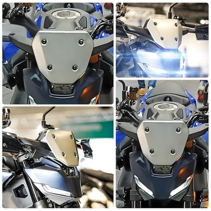 Compatible with Yamaha MT-09 MT 09 MT09 SP 2024 2025 Windshield Bracket Kit Wind Deflector Sun Visor(Silver) - color: Silver