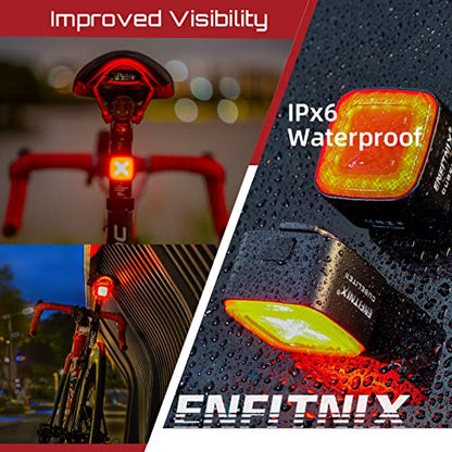 CUBELITE III Smart Bike Light,Ultra-high Visibility, Auto On/Off, Dual-Channel LED Automatic Brake-Sensing Taillight, USB Type-C Rechargeable Ultra-Long Standby, IPX6 Waterproof, 4 Lighting Modes.