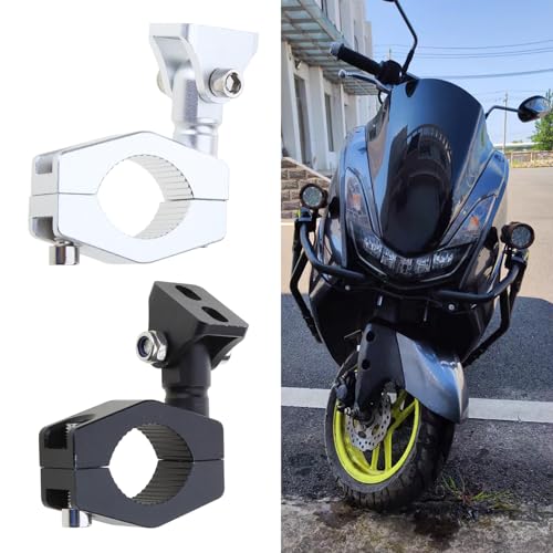 Mounting Bracket Kit LED Motorcycle Light Horizontal Tube Clamp Roof Roll Cage Holder Headlight Bracket Motorcycle Headlight Holder - color: Black