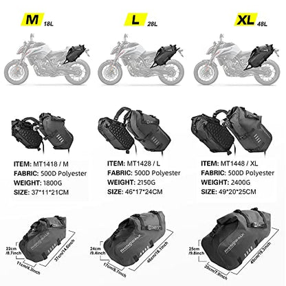Rhinowalk Motorcycle Saddle Bags Waterproof Motorbike Panniers Motor Side Bag 28L (14L*2) Powersports Saddle Bag for Most Motorcycles Black, 1 Pair - size: 28L