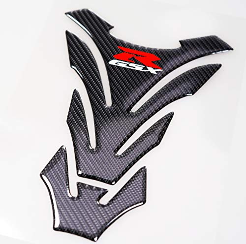 3D Black Rubber Side, Tank Pad Protector, Anti Slip Sticker, Tank Side Traction Pad, 3D Gas Cap, Fuel Cap Decal,Tank Protector for GSXR 600 750 2011-2015 (Black)