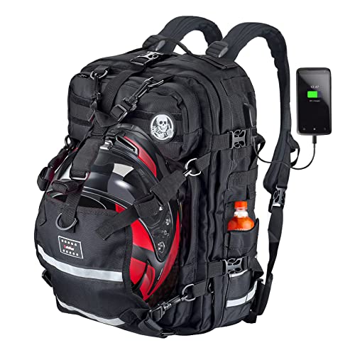 Goldfire Motorcycle Helmet Backpack Waterproof Large Capacity Hiking Backpack Military Tactical Bag Snowmobile Cycling Rechargeable Helmet Bag With USB Port
