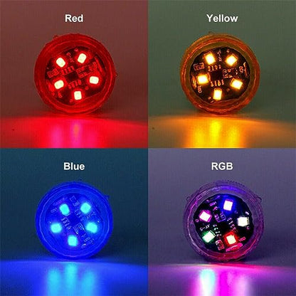 Surakey Portable LED Emergency Strobe Lights 2Pcs LED Strobe Lights Bar Roadside Wireless Battery Beacon 5Leds Mini Roof Top Warning Light with Magnetic for Trucks/Trailer/Vehicle (Yellow)