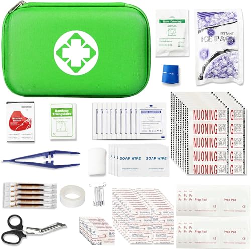 276 Car First Aid Kit for Business, Portable First Aid Kits Travel Szie Emergency Essentials Supplies for Outdoor Activities Skating Boating, Green AMORNING - style: Green-276Pcs