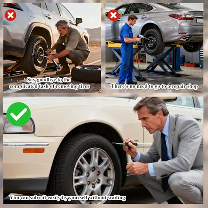 30 PCS Tire Repair Rubber Nails, 10mL Repair Glue, Vacuum Tires, Flat tire Repair Fast Plug Tool Kits, Self-Service Car Puncture Repair Screws with Screwdriver, Set for Car, Motorcycle, Jeep, Bike.