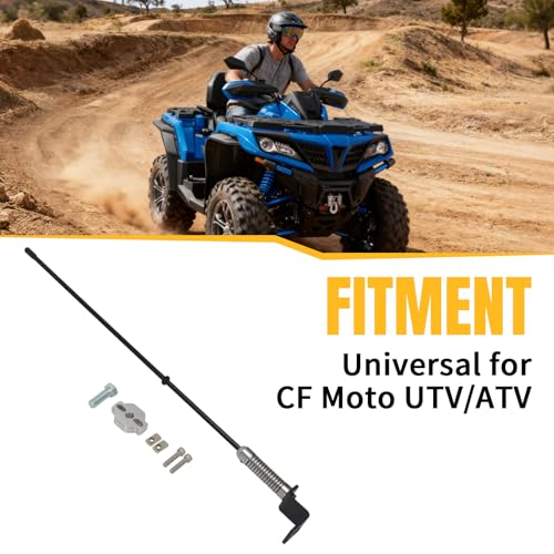 UTV ATV Flag Pole with Heavy-Duty ATV Tie Down Anchors Kit Aluminum Anchor Accessories for CF Moto UTV/ATV Low-Profile Design Stronger Clamping Force Mounts Silver