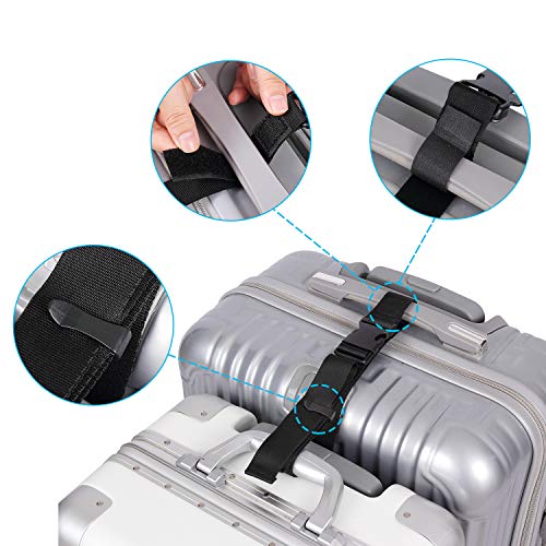 Vigorport Luggage Connector, Straps for Suitcase, Add A Bag Adjustable Attachment Accessories 1.25" Endless for Connect Your 3 Luggage Together-2 Pack - size: 1.25''W Large