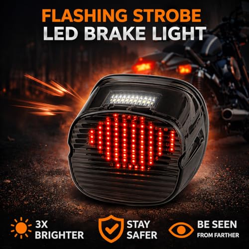 Eagle Lights Smoked Strobing LED Tail Light Upgrade for Harley Davidson Sportster/Softail/Touring/Dyna - color: Smoked