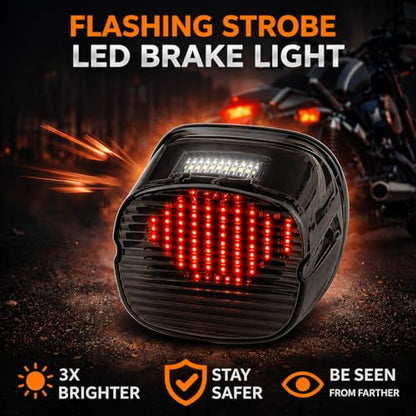 Eagle Lights Smoked Strobing LED Tail Light Upgrade for Harley Davidson Sportster/Softail/Touring/Dyna - color: Smoked