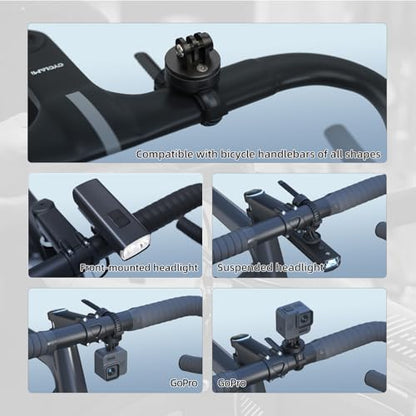 Out Front Bike Mount Compatible with GoPro Bicycle Lights Adjusted Between 28~40mm Suitable for Round Tube&Flat Handlebars Road Bikes/Folding Bikes, MTB S13
