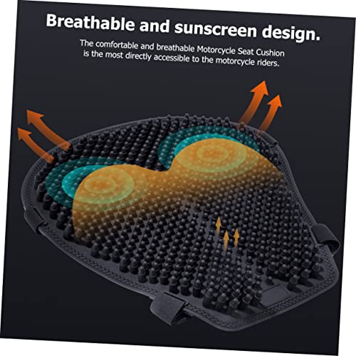 Sosoport Breathable Silicone Motorcycle Seat Cushion Cooling Non Slip Motorbike Seat Pad with Ventilation for Comfortable Riding and Heat Insulation Protection