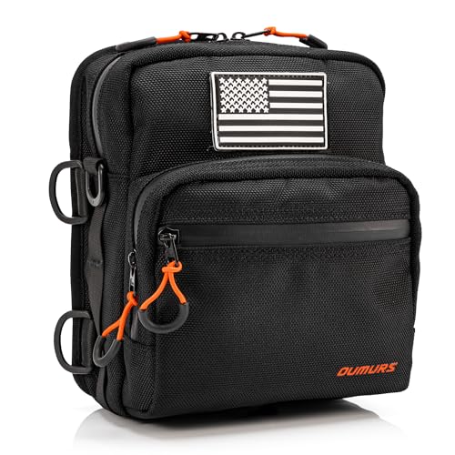 Oumurs Motorcycle Handlebar Bags,1680D Water-resistant Universal Bar bag American Flag Sissy Bar Bag Front Fork Storage Accessory Bag, For Softail Dyna Sportsters Dirt Bike Scooter E-bike Bicycle Blue - color: Black Matt