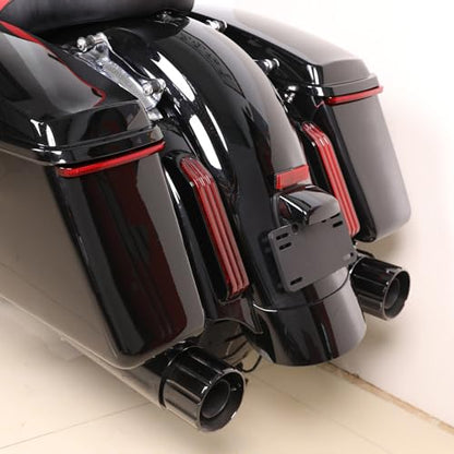 TCT-MOTORPARTS Hard Saddlebags w/LED Saddlebag Run Brake Turn Signal Lights Fit For Harley Touring 2014-Later Electra Road Street Glide Ultra Limited Road King - color: Standard Vivid Black w/Light #3