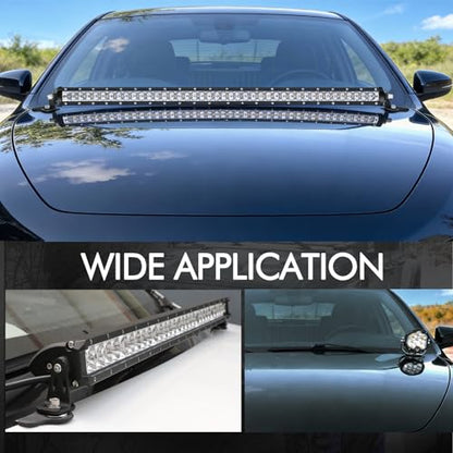 Hood Mount LED Light Pod Brackets, 2PCS Universal Light Bar Hood Mounting Bracket Clamp for Truck Pickup SUV UTV Car No Drilling 304 Stainless Steel - size: hood mount brackets