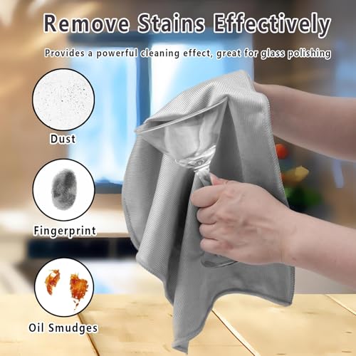 6 Pack Glass Cleaning Cloth Microfiber Cleaning Cloth for Window Eveglass Jewelry Lens (Gray) - color: Gray