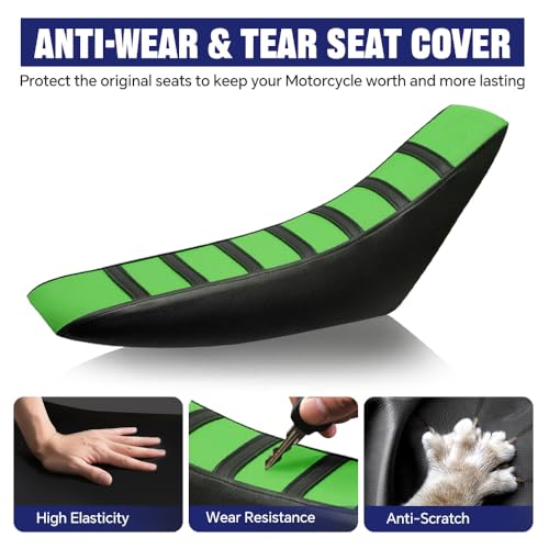 PIT66 Dirt Bike Soft Seat Cover, Compatible with Honda CR125R CR250R CR500R CR80R CRF100F CRF125F CRF150F, Green - color: Green