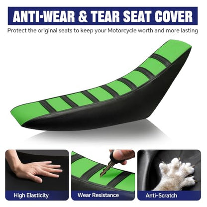PIT66 Dirt Bike Soft Seat Cover, Compatible with Honda CR125R CR250R CR500R CR80R CRF100F CRF125F CRF150F, Green - color: Green