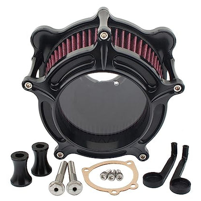 09001-0361 Air Cleaner Intake Filter System Kit CNC Black Air Cleaner Fits for Harley EVO Twin Cam Dyna Softail Fatboy