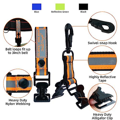 MELOTOUGH Firefighter Glove Strap | Work Glove Holder Clip with Glove Leash Swivel Snap Hook,Alligator Clip - color: Orange