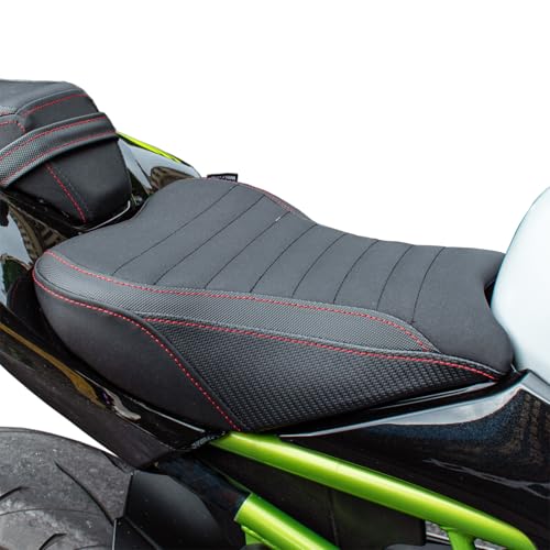 Motorcycle Leather Front Driver Saddle Seat Cushion Pad Set fit for Z900 Z 900 2017 2018 2019 2020 2021 2022 2023 2024 Pressure Relief Soft Rider Pillion, Black - color: Front - Black