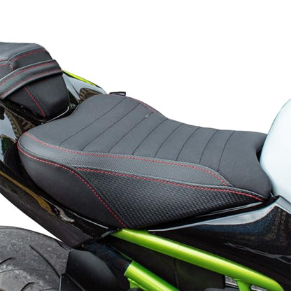Motorcycle Leather Front Driver Saddle Seat Cushion Pad Set fit for Z900 Z 900 2017 2018 2019 2020 2021 2022 2023 2024 Pressure Relief Soft Rider Pillion, Black - color: Front - Black