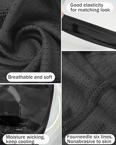 Cooling Skull Cap Helmet Liner-Lightweigh Mesh Sweat Wicking Beanie Caps for Hard Hat,Motorcycle,Cycling,Running - color: 2-black+grass Green