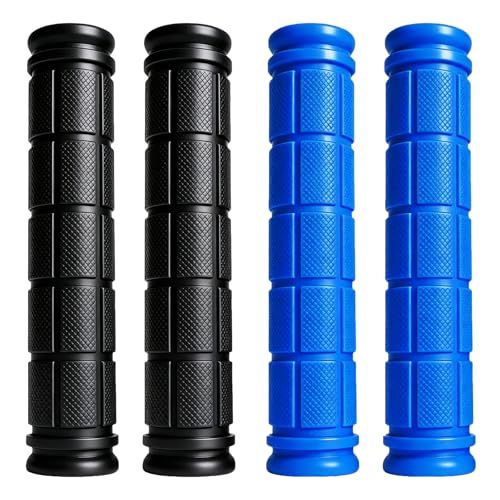 2 Pairs Bike Handlebar Grips for Bikes - color: Black and Blue
