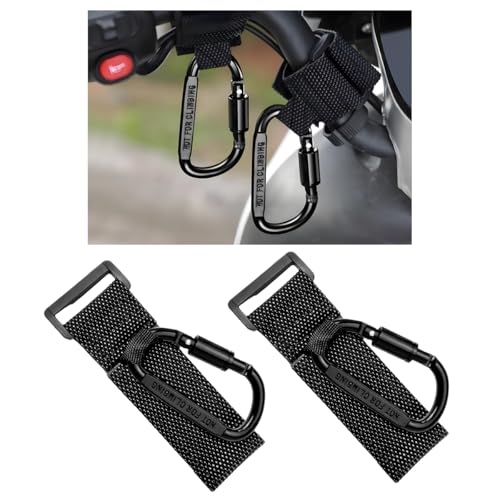 KVAEY 2 Pack Multipurpose Hook for Hanging Helmet, Goggle, Headsets, Durable Carabiners, Roll Bar Accessory Hook Hanger (Black) - color: Black