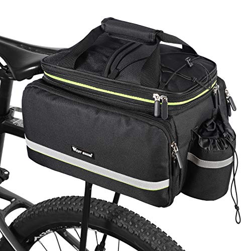 West Biking Rear Pannier Bag - 35L Large Capacity Waterproof Multi-Function Bicycle Rack Carrier, Detachable Tail Seat Trunk Bag With Handbag Shoulder Strap for Storage