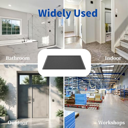 36"×24" Heavy Duty Commercial Rubber Mat,Non-Slip, Grease Resistant Bubble Anti Fatigue Mat Use for Commercial Kitchen, Ramp, Pool, Restaurant, Garage(4 PCS) - size: 36"×24"-4PCS(Scraper Mat)