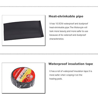 Motorbike Handlebar Heated Grip Kit,12V Winter Heated Grip Pads Inserts Handlebar Hand Warmers Fits Universal Grip ATV