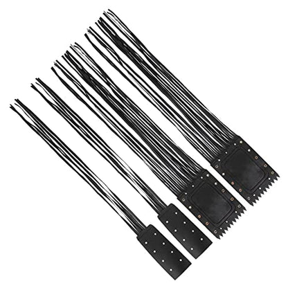 Qqmora Motorcycle Handlebar Tassel Cover Fashionable Fringe Style Design Soft Leather Grips Universal Fit for Cruiser Chopper Bobber Custom Synthetic Leather Black 2pcs