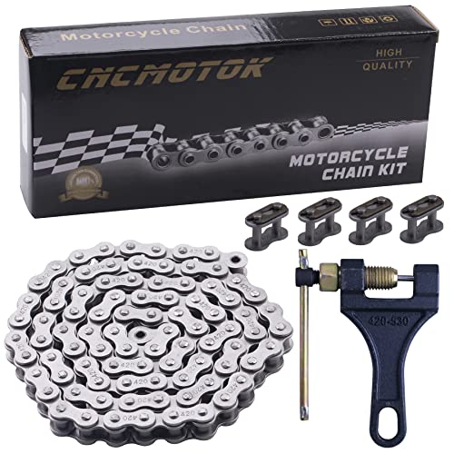 420 Standard Roller Chain 90 Link+ Chain Breaker, fit for Coleman BT200X CT200U Trail 200 CT200U-EX Baja TrailMaster Warrior Heat Massimo MB165 MB200 196cc 6.5hp Powersports Mini Bike Part - size: 90 Link Chain Breaker