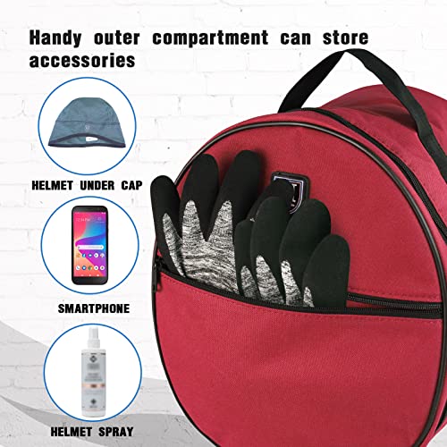 Harrison Howard Equestrian Motorcycle Riding Waterproof Helmet Bag Helmet Case Storage Carring Bag - color: Red