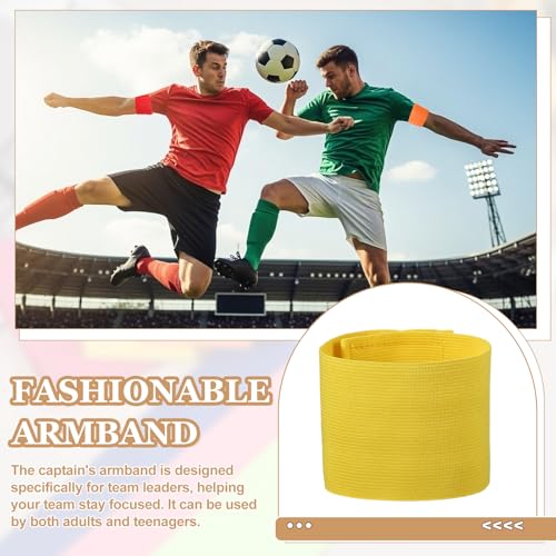 Captain Armbands, Adjustable Leader Arm Bands for Soccer Elastic Team Sport Arm Band-Fitting for Football/Volleyball/Rugby - color: Yellow