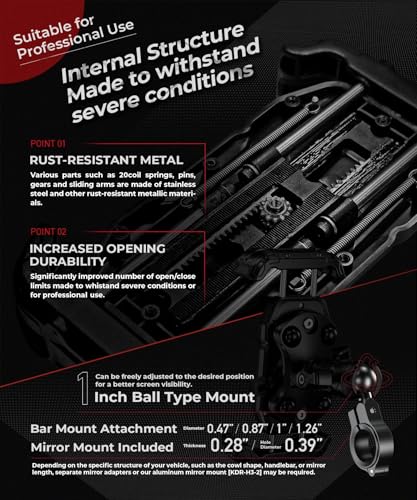 Kaedear Motorcycle Smartphone Holder, Vibration Absorption, Mount, Air Mount, Side Lever Lock, Intermediate Arm, Durable Strength Slide Lock KDR-M28