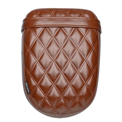 Motorcycle Passenger Comfort Seat Fit for CMX1100 Rebel 1100/DCT/SE 2021-2026, Leather Rear Saddle Back Cushion Pillion Pad, Brown Stitching - color: Rear - Brown-A
