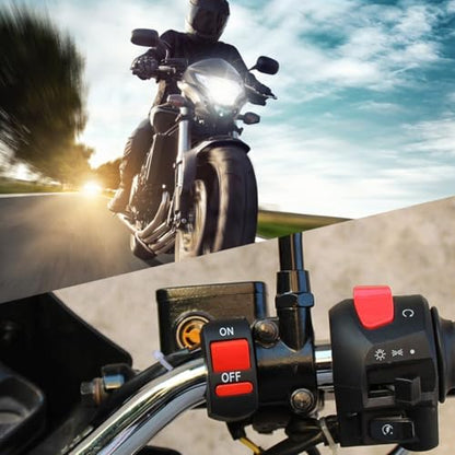 22mm Handlebar Mounting Switch 12-80V 7/8'' Universal ON-Off Handle Button Tuning Part LED Headlight Light Bar Brake Lights for Motorcycle Dirt Bike ATV - 2PCS